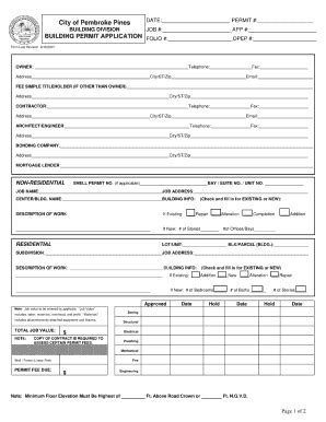 pembroke pines permit application|Form Center • Building Department Forms .